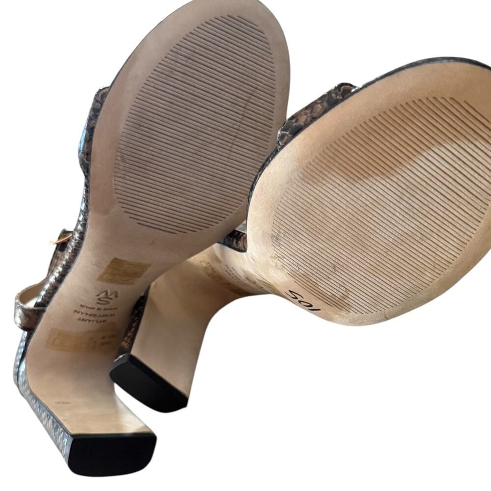 Stuart Weitzman Babette Snake-Embossed Leather Sandals – Sz 9B - Picture 10 of 10